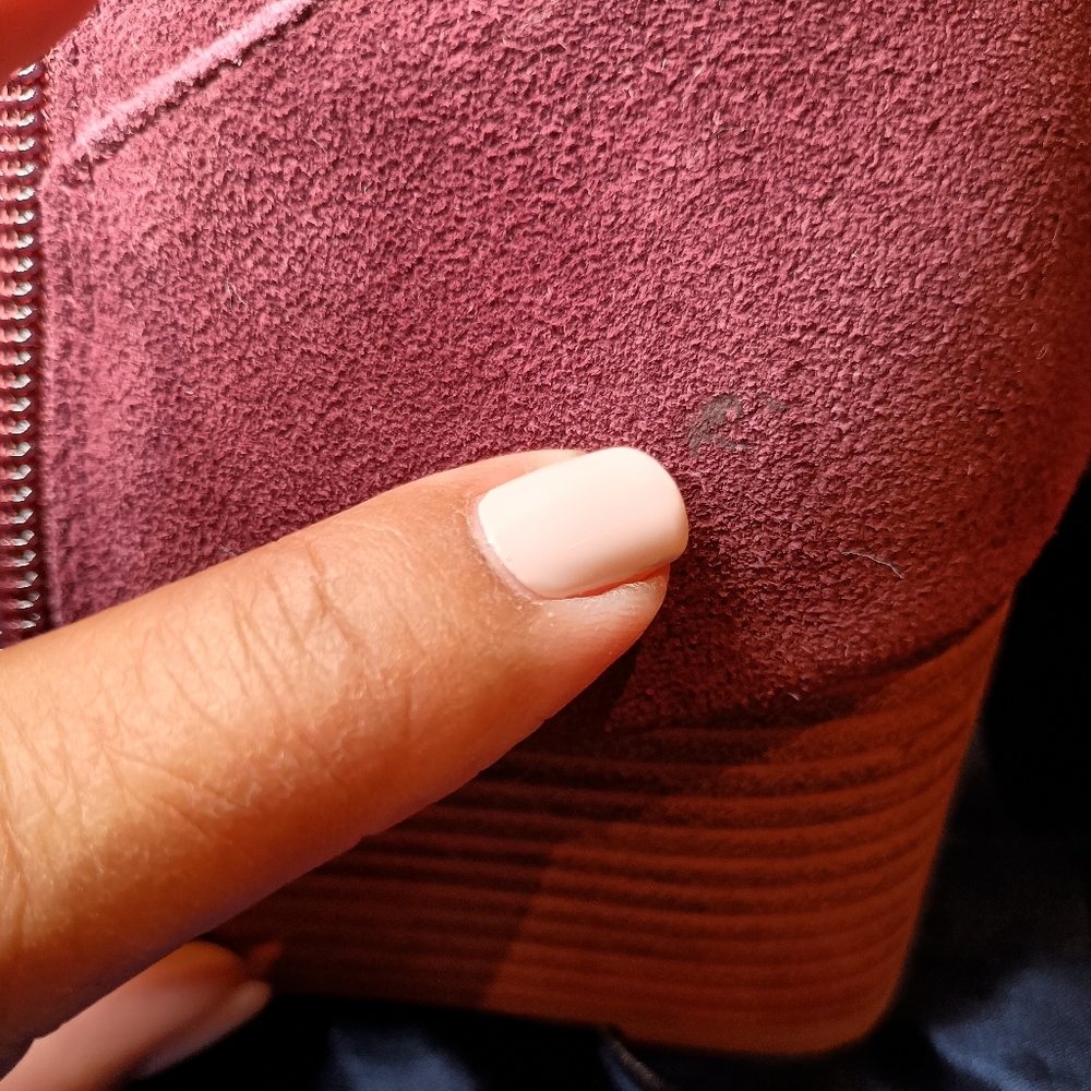 Violet & Red Jay Jay Burgundy Suede Wedge Booties Size 8 Leather Upper NWT - Picture 9 of 12